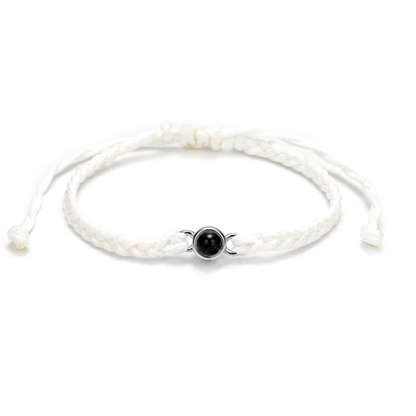 Woven cord photo projection bracelet