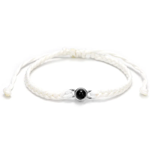 Woven cord photo projection bracelet
