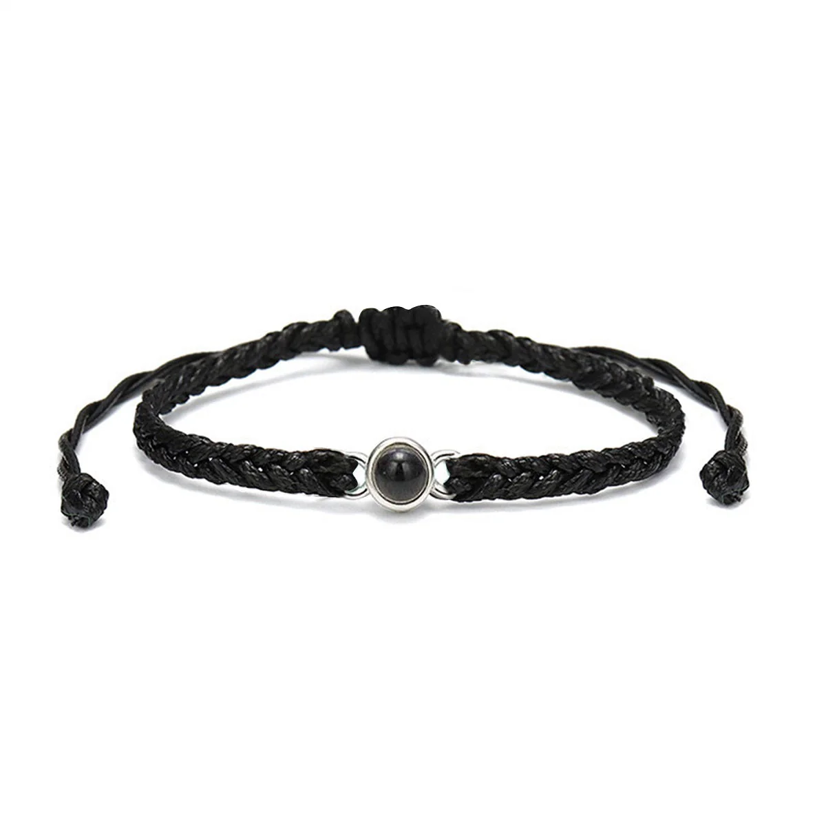 Woven cord photo projection bracelet