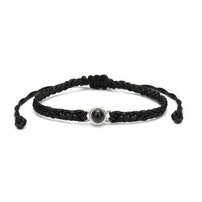 Woven cord photo projection bracelet