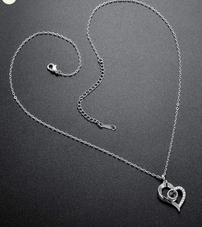 LevNSoul heart photo projection necklace with full chain
